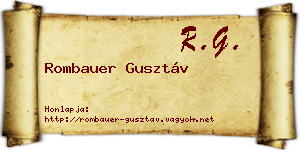 Rombauer Gusztáv névjegykártya