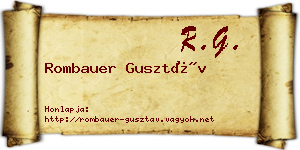 Rombauer Gusztáv névjegykártya